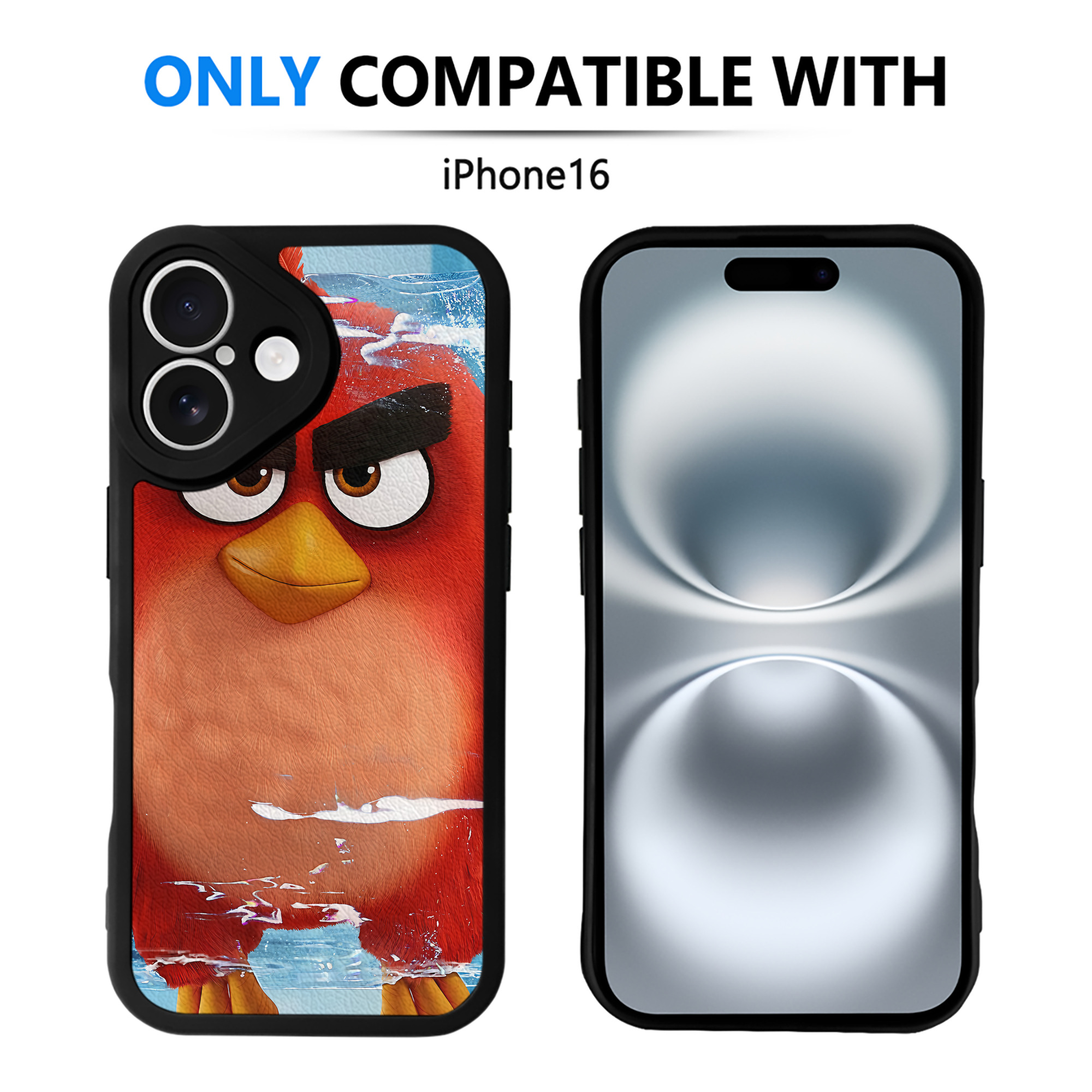 （画像用） Angry Birds アングリーバード 【iPhone 16シリーズ対応】シリコンスマホケース（レザー調） 材質：シリコン